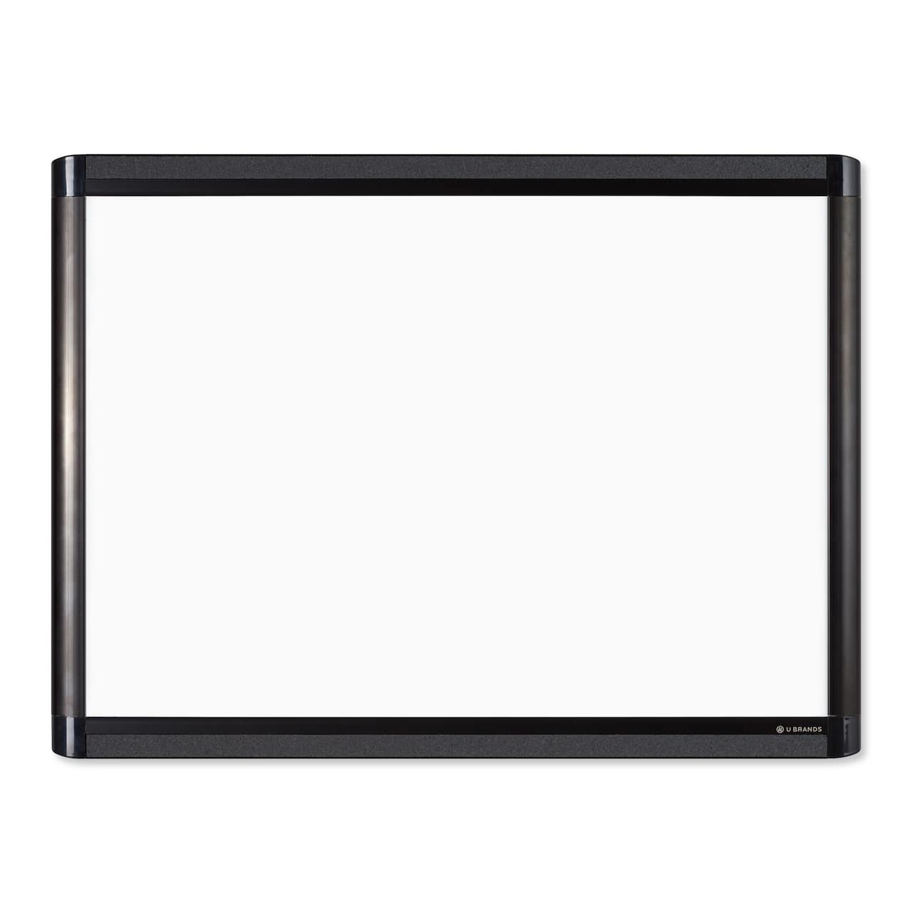 U Brands PINIT Black 24" x 18" Aluminum Frame Magnetic Dry Erase Board